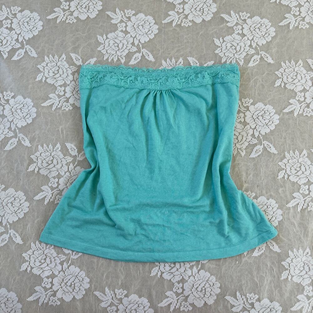 Brandy Melville Teal Lace Tube Top